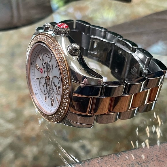 Michele Jetway MOP Dial Diamond Two Tone MW17A01D2025 - Picture 5 of 6